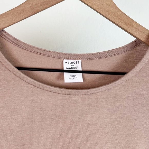 NWT Melrose & Market Ruched Long Sleeve Bodycon Dress in Tan - Picture 5 of 8